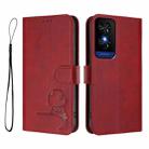 For TCL 50 5G / 50 XE NxtPaper / 50 XE Litter Panda Embossing RFID Leather Phone Case with Lanyard(Wine Red) - 2