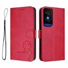For TCL 50 5G / 50 XE NxtPaper / 50 XE Litter Panda Embossing RFID Leather Phone Case with Lanyard(Rose Red) - 2