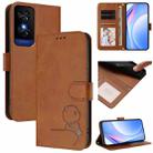 For TCL 50 5G / 50 XE NxtPaper / 50 XE Litter Panda Embossing RFID Leather Phone Case with Lanyard(Brown) - 1