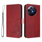 For TCL 50 Pro NxtPaper / 50 Nxtpaper Litter Panda Embossing RFID Leather Phone Case with Lanyard(Wine Red) - 2