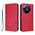 For TCL 50 Pro NxtPaper / 50 Nxtpaper Litter Panda Embossing RFID Leather Phone Case with Lanyard(Rose Red) - 2