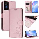 For TCL 50 SE / 40 NxtPaper 4G Litter Panda Embossing RFID Leather Phone Case with Lanyard(Pink) - 1