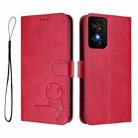 For TCL 50 SE / 40 NxtPaper 4G Litter Panda Embossing RFID Leather Phone Case with Lanyard(Rose Red) - 2
