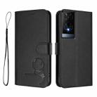 For TCL 50 XE Litter Panda Embossing RFID Leather Phone Case with Lanyard(Black) - 2