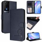 For TCL 50 XE Litter Panda Embossing RFID Leather Phone Case with Lanyard(Blue) - 1