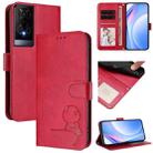For TCL 50 XE Litter Panda Embossing RFID Leather Phone Case with Lanyard(Rose Red) - 1