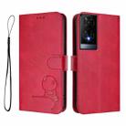 For TCL 50 XE Litter Panda Embossing RFID Leather Phone Case with Lanyard(Rose Red) - 2