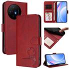 For TCL 50 XL / 50 XL NxtPaper 5G Litter Panda Embossing RFID Leather Phone Case with Lanyard(Wine Red) - 1