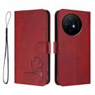 For TCL 50 XL / 50 XL NxtPaper 5G Litter Panda Embossing RFID Leather Phone Case with Lanyard(Wine Red) - 2