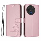 For TCL 60 5G Litter Panda Embossing RFID Leather Phone Case with Lanyard(Pink) - 2