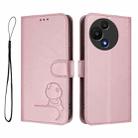 For TCL 60 SE NxtPaper Litter Panda Embossing RFID Leather Phone Case with Lanyard(Pink) - 2