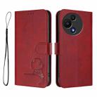 For TCL 60 SE NxtPaper Litter Panda Embossing RFID Leather Phone Case with Lanyard(Wine Red) - 2