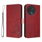 For TCL 60R 5G Litter Panda Embossing RFID Leather Phone Case with Lanyard(Wine Red) - 2
