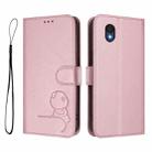 For TCL 201 Litter Panda Embossing RFID Leather Phone Case with Lanyard(Pink) - 2