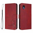 For TCL 201 Litter Panda Embossing RFID Leather Phone Case with Lanyard(Wine Red) - 2