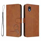 For TCL 201 Litter Panda Embossing RFID Leather Phone Case with Lanyard(Brown) - 2