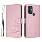 For TCL 305 / 306 / 30 SE AL02 Litter Panda Embossing RFID Leather Phone Case with Lanyard(Pink) - 2