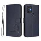 For TCL 305 / 306 / 30 SE AL02 Litter Panda Embossing RFID Leather Phone Case with Lanyard(Blue) - 2