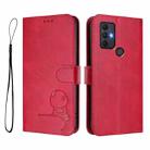 For TCL 305 / 306 / 30 SE AL02 Litter Panda Embossing RFID Leather Phone Case with Lanyard(Rose Red) - 2