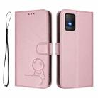 For TCL 403 / Vodafone Smart M23 Litter Panda Embossing RFID Leather Phone Case with Lanyard(Pink) - 2