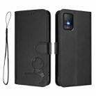 For TCL 403 / Vodafone Smart M23 Litter Panda Embossing RFID Leather Phone Case with Lanyard(Black) - 2