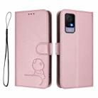 For TCL 405 / 406 / 406s / 408 T506D Litter Panda Embossing RFID Leather Phone Case with Lanyard(Pink) - 2