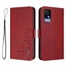 For TCL 405 / 406 / 406s / 408 T506D Litter Panda Embossing RFID Leather Phone Case with Lanyard(Wine Red) - 2