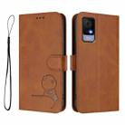 For TCL 405 / 406 / 406s / 408 T506D Litter Panda Embossing RFID Leather Phone Case with Lanyard(Brown) - 2