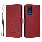 For TCL 501 / Vodafone Smart M25 Litter Panda Embossing RFID Leather Phone Case with Lanyard(Wine Red) - 2