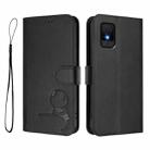 For TCL 502 Litter Panda Embossing RFID Leather Phone Case with Lanyard(Black) - 2