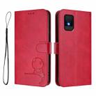 For TCL 502 Litter Panda Embossing RFID Leather Phone Case with Lanyard(Rose Red) - 2