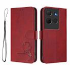 For TCL 503 Litter Panda Embossing RFID Leather Phone Case with Lanyard(Wine Red) - 2