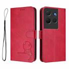 For TCL 503 Litter Panda Embossing RFID Leather Phone Case with Lanyard(Rose Red) - 2