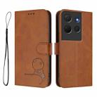 For TCL 503 Litter Panda Embossing RFID Leather Phone Case with Lanyard(Brown) - 2