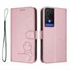 For TCL 505 Litter Panda Embossing RFID Leather Phone Case with Lanyard(Pink) - 2