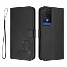 For TCL 505 Litter Panda Embossing RFID Leather Phone Case with Lanyard(Black) - 2