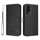 For TCL Stylus 5G Litter Panda Embossing RFID Leather Phone Case with Lanyard(Black) - 2