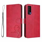 For TCL Stylus 5G Litter Panda Embossing RFID Leather Phone Case with Lanyard(Rose Red) - 2
