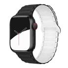 For Apple Watch 42 / 44 / 45 / 46 / 49mm xDfind Magnetic Three-bead Silicone Watch Band(Black White) - 1