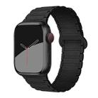 For Apple Watch 42 / 44 / 45 / 46 / 49mm xDfind Magnetic Three-bead Silicone Watch Band(Black) - 1
