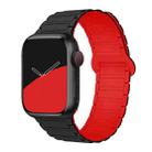 For Apple Watch 38 / 40 / 41 / S10 42mm xDfind Magnetic Three-bead Silicone Watch Band(Black Red) - 1