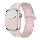 For Apple Watch 38 / 40 / 41 / S10 42mm xDfind Magnetic Three-bead Silicone Watch Band(Starlight Pink) - 1