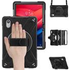 For Lenovo Xiaoxin Pad 11 2025 Rotatable Holder Silicone Hybrid PC Tablet Case with Shoulder Strap(Black) - 2