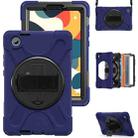 For Lenovo Tab One / K9 Rotatable Holder Silicone Hybrid PC Tablet Case with Shoulder Strap(Navy Blue) - 2