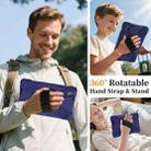 For Lenovo Tab One / K9 Rotatable Holder Silicone Hybrid PC Tablet Case with Shoulder Strap(Navy Blue) - 3