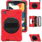For Lenovo Tab One / K9 Rotatable Holder Silicone Hybrid PC Tablet Case with Shoulder Strap(Red) - 2