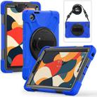 For Lenovo Tab One / K9 Rotatable Holder Silicone Hybrid PC Tablet Case with Shoulder Strap(Blue) - 1