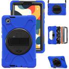 For Lenovo Tab One / K9 Rotatable Holder Silicone Hybrid PC Tablet Case with Shoulder Strap(Blue) - 2