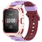 16mm Children Smart Watch Two Color Silicone Watch Band(Purple Red) - 1