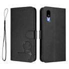 For Kyocera Basio Active3 Litter Panda Embossing RFID Leather Phone Case with Lanyard(Black) - 2